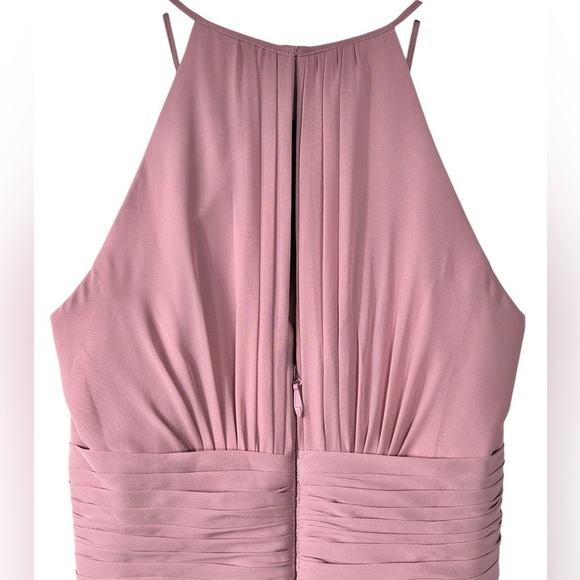 Azazie “Bonnie” chiffon A-line bridesmaid long dress, halter neckline, NEW PROM - Picture 9 of 12